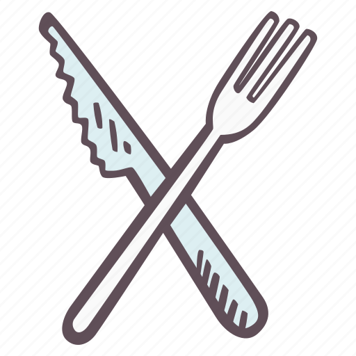 Cutlery, crossed, knife, fork, food icon - Download on Iconfinder
