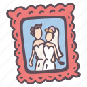 frame, with, brides, photo, lesbian wedding, lgbtq+