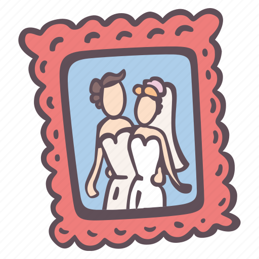 Frame, with, brides, photo, lesbian wedding, lgbtq+ icon - Download on Iconfinder