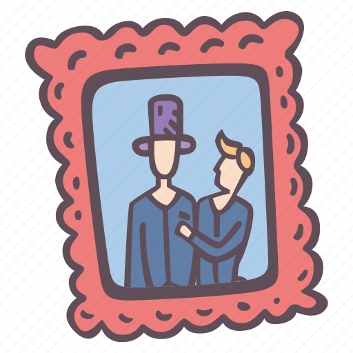 Frame, with, grooms, photo, gay wedding, lgbtq+ icon - Download on Iconfinder
