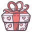 gift, heart, pattern, box, bow 