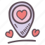 heart, pin, map, location, marker 