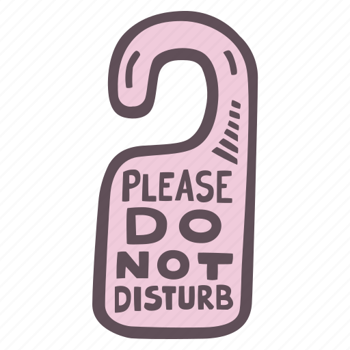 Door, hanging, sign, text, no disturbance icon - Download on Iconfinder