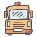 wedding, bus, heart, front, no text
