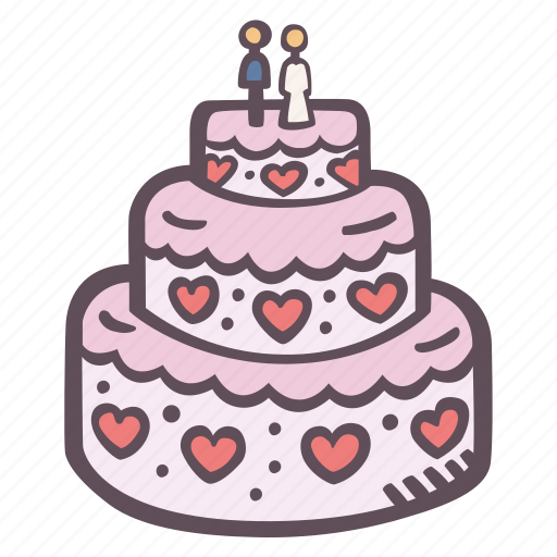 Wedding, cake, heart, decorations, couple, topper icon - Download on Iconfinder