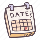 wedding, date, calendar, mark, marriage