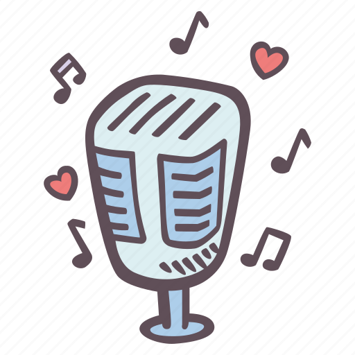 Wedding, music, microphone, notes, hearts icon - Download on Iconfinder