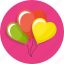 balloons, birthday, cute, heart, love, wedding 