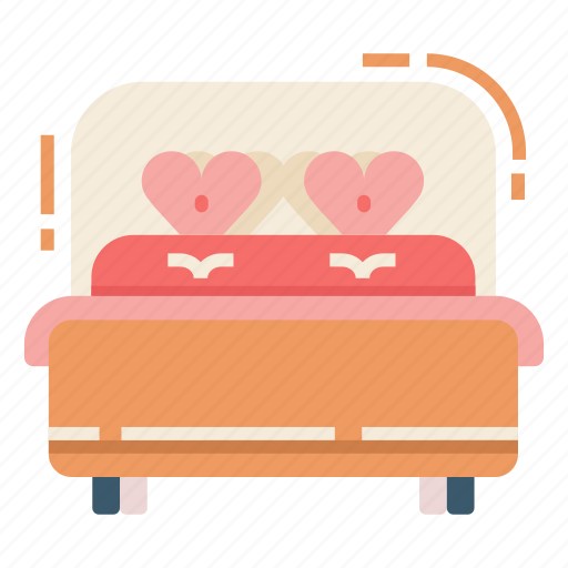 Bed, double bed, furniture, love, married, wedding icon - Download on Iconfinder