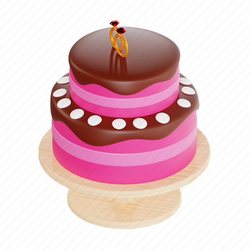 Wedding, cake, celebration, dessert, sweet, party, food 3D illustration - Download on Iconfinder