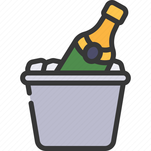 Champagne, bucket, wine, ice, drink icon - Download on Iconfinder