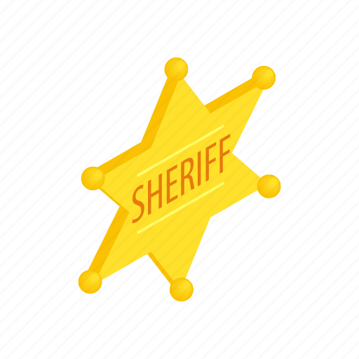 Authority, gold, isometric, metal, sheriff, star, west icon - Download on Iconfinder