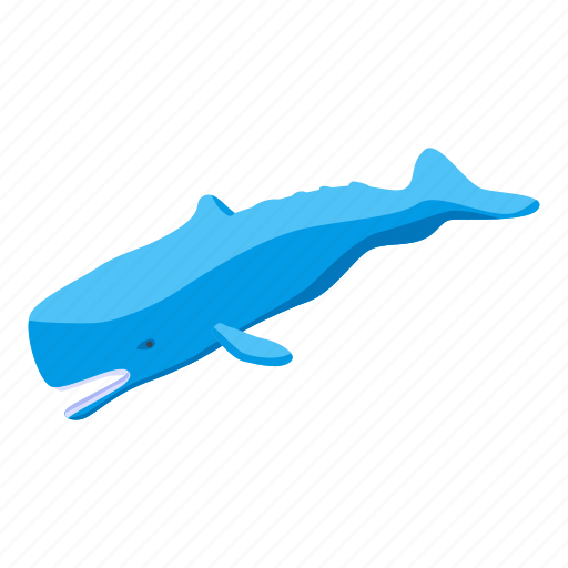 Blue, cartoon, hand, isometric, ocean, water, whale icon - Download on Iconfinder