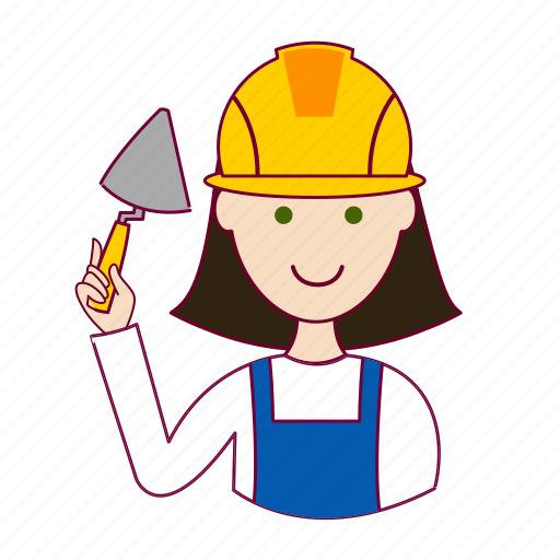 Assistente de obra, emprego, job, mason, mulher, pedreira, professions icon - Download on Iconfinder