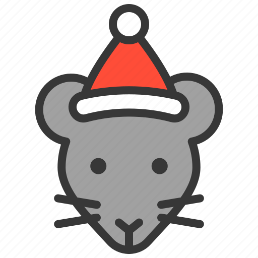 Animal, christmas hat, rat, wild, xmas icon - Download on Iconfinder