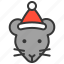 animal, christmas hat, rat, wild, xmas 