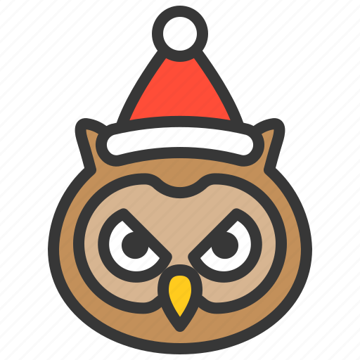 Animal, christmas hat, owl, wild, xmas icon - Download on Iconfinder