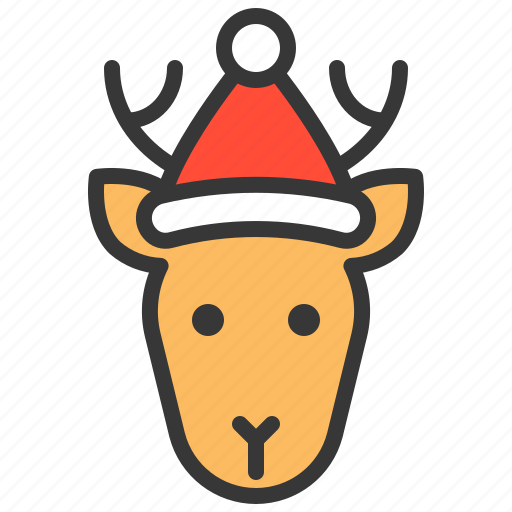 Animal, christmas hat, deer, reindeer, wild, xmas icon - Download on Iconfinder