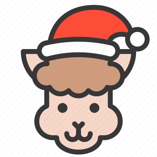 Alpaca, animal, christmas hat, lama, wild, xmas icon - Download on Iconfinder
