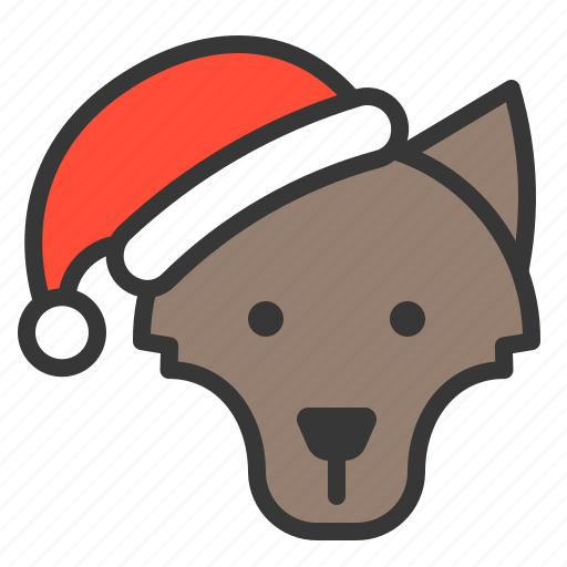 Animal, christmas hat, santa hat, wolf, xmas icon - Download on Iconfinder