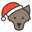 animal, christmas hat, santa hat, wolf, xmas 