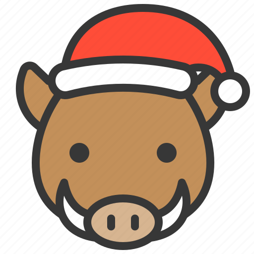 Animal, christmas, hat, wild boar, xmas icon - Download on Iconfinder