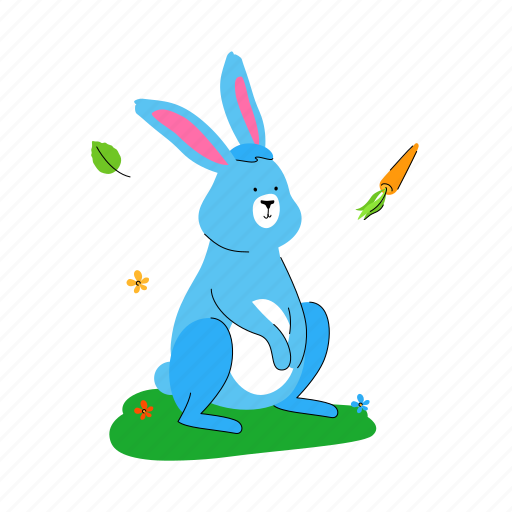 Animal, rabbit, hare, carrot illustration - Download on Iconfinder