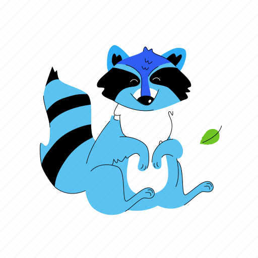 Cute, animal, raccoon, sitting illustration - Download on Iconfinder