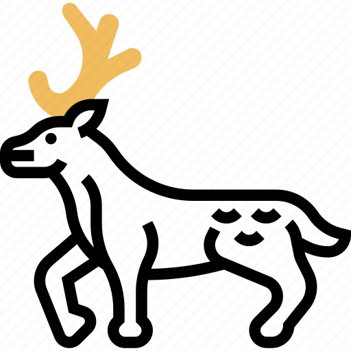 Deer, stag, antler, mammal, forest icon - Download on Iconfinder