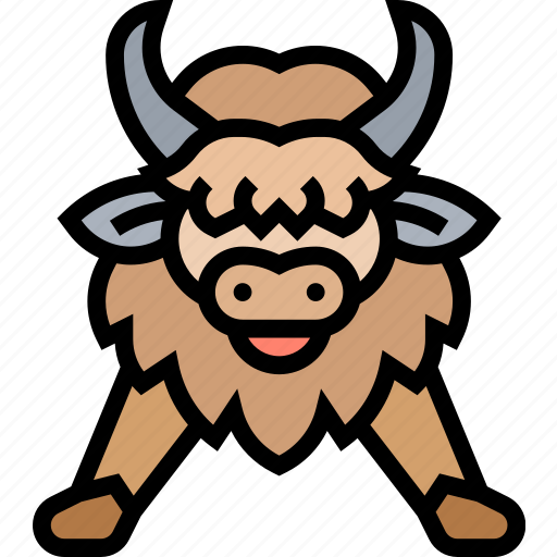 Bison, buffalo, bull, wildlife, nature icon - Download on Iconfinder