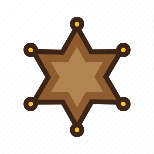 Badge, golden, police, sheriff, star, west, wild icon - Download on Iconfinder