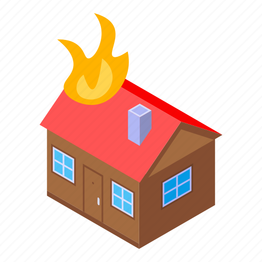 Business, cartoon, fire, house, isometric, logo, retro icon - Download on Iconfinder