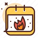 calendar, fire, danger, burn