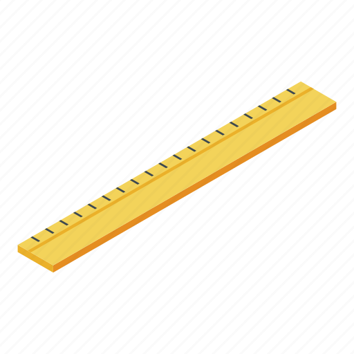Cartoon, isometric, office, retro, ruler, school, wood icon - Download on Iconfinder