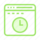 browser, clock, internet, time, webpage