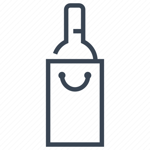 Wine, bottle, bag, gift, present icon - Download on Iconfinder