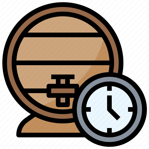 Alcoholic, clock, drink, fermentation, time, wine icon - Download on Iconfinder