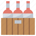 alcohol, bottles, box, crate, wine