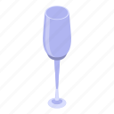 champagne, christmas, empty, glass, isometric, party, wine