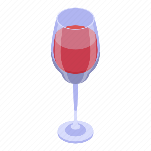 Celebration, drink, glass, isometric, party, red, wine icon - Download on Iconfinder