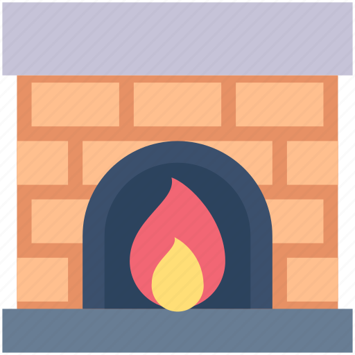 Estate, fire, fireplace, flame, interior, livingroom, real icon - Download on Iconfinder