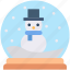 decor, ornament, snow, snowglobe, snowman, winter 