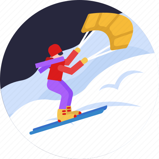 Snow, sport, board, parachute, sports, winter icon - Download on Iconfinder