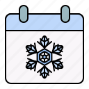 winter, snowflake, calendar, snow