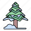 winter, tree, pine, snow 