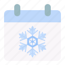 snow, snowflake, calendar, winter