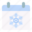 snow, snowflake, calendar, winter 