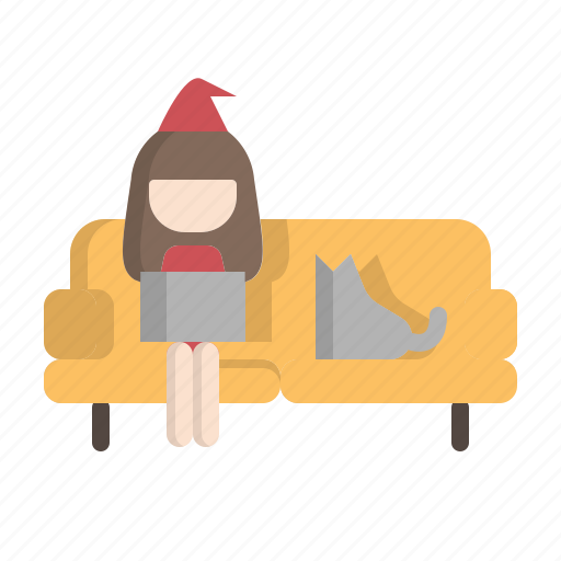 Christmas, winter, sofa, women, xmas, holiday, avatar icon - Download on Iconfinder