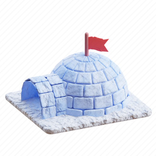 Igloo, snow, north pole 3D illustration - Download on Iconfinder