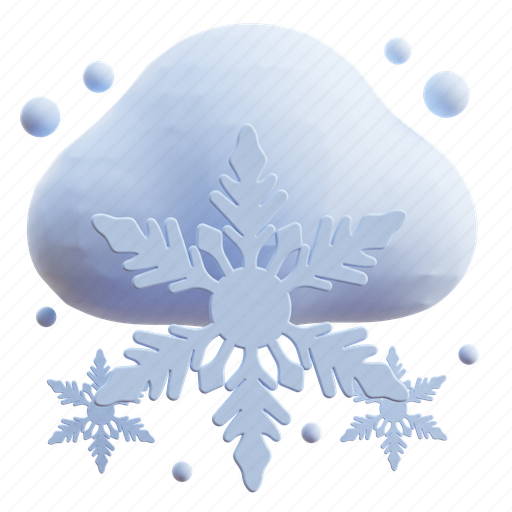 Winter cloud, snowflake, weather, cloudy, christmas, winter 3D illustration - Download on Iconfinder